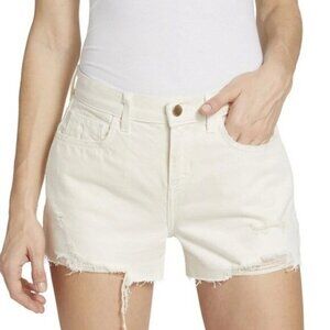 L’AGENCE Audrey Mid Rise Distressed Cutoff Jean Shorts Biscuit Size 29 NEW